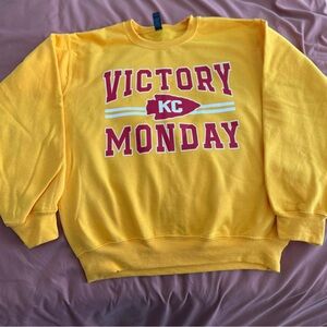 Victory Monday KC Yellow Graphic Crewneck Sweatshirt